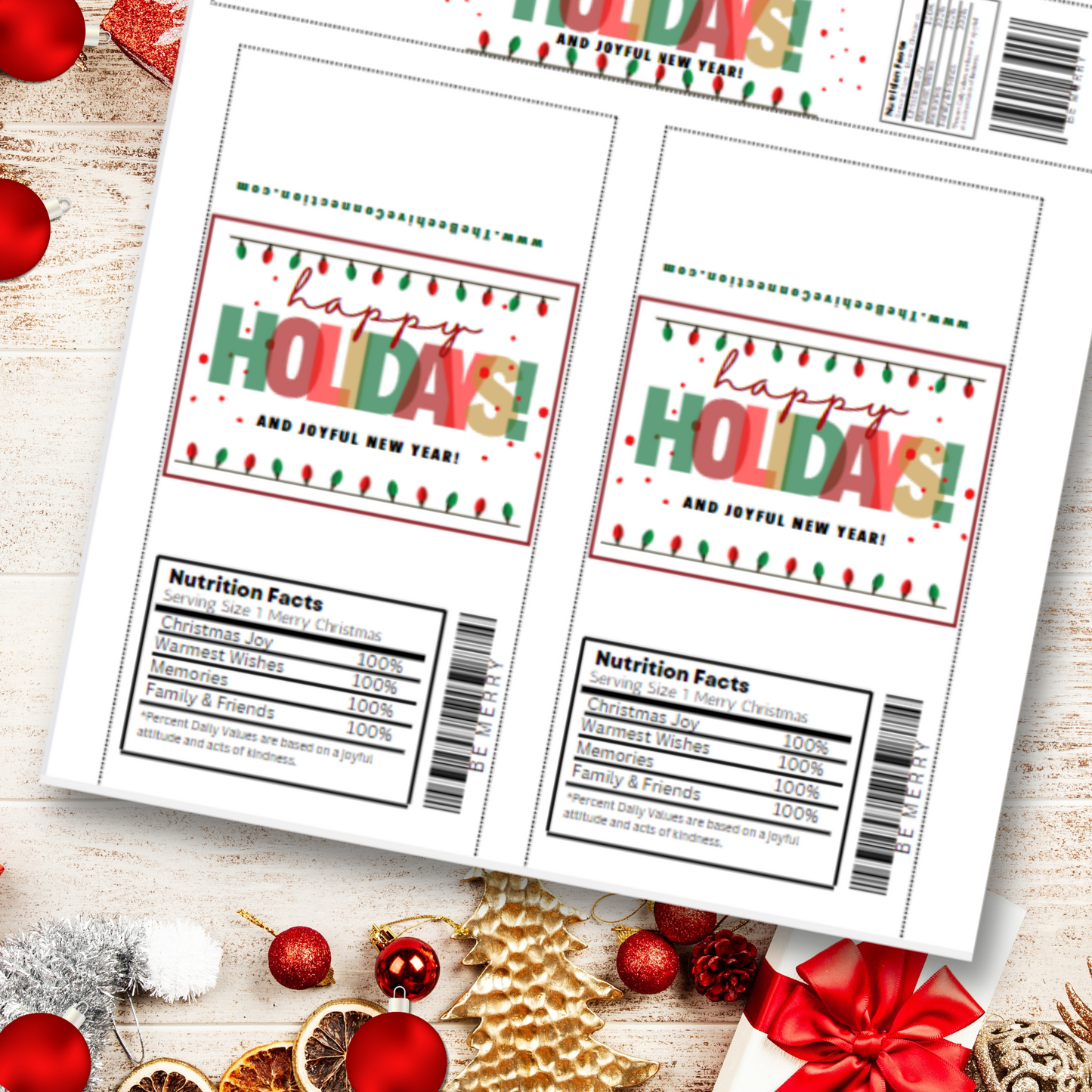 Christmas Candy Bar and Water Bottle Templates - Happy Holidays