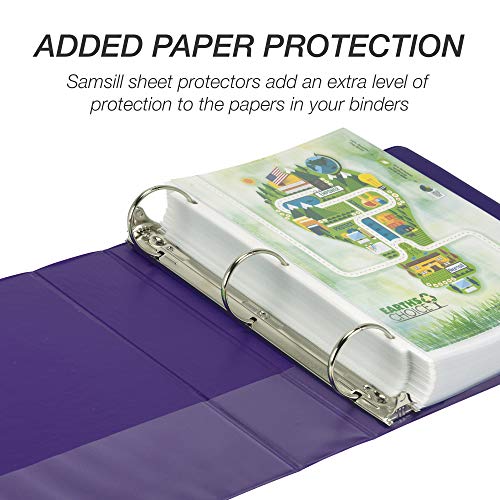 Samsill Earth’s Choice Biobased Durable 3 Ring Binders, Fashion Clear View 2 Inch Binders, Up to 25% Plant Based Plastic, Assorted 4 Pack (MP48669)