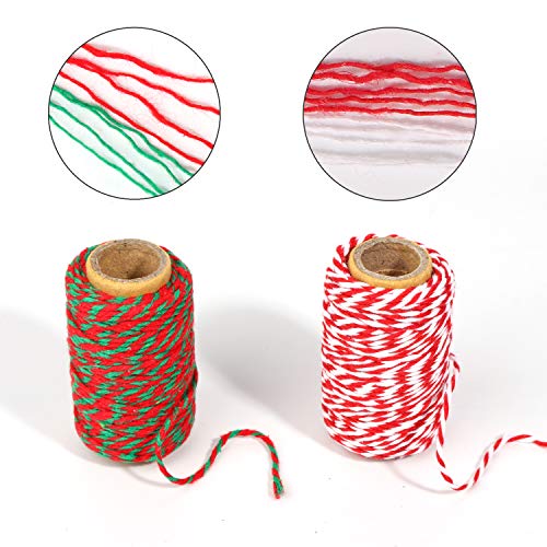 Maosifang 9 Colors Christmas Twine Cotton 2 mm String Rope Cord for Gift Wrapping Arts Crafts Party Decorations Gardening,9 Rolls