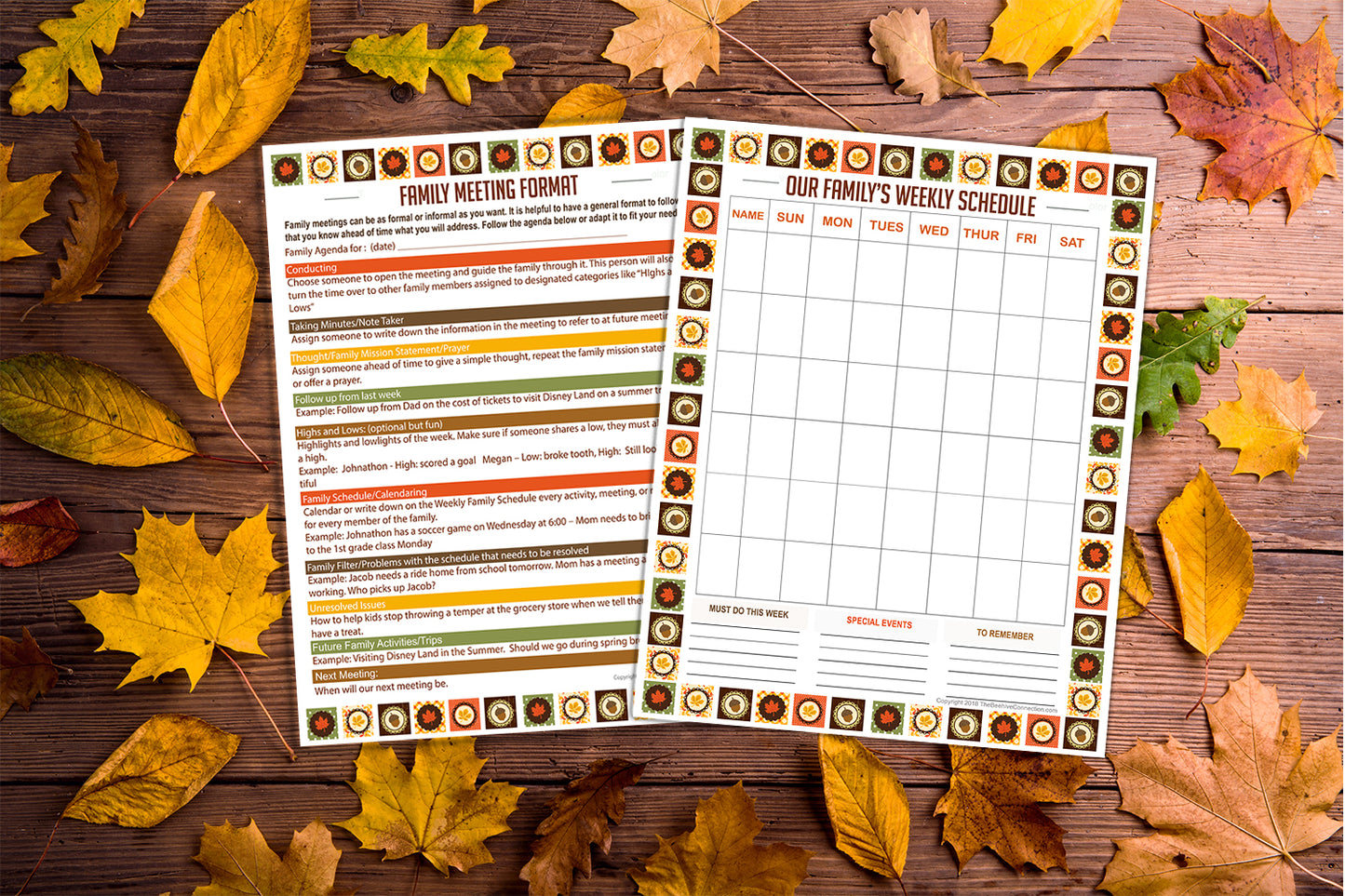 Fall Family Meeting Planner - Printable