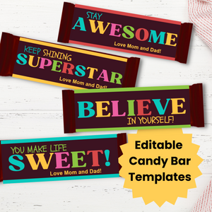 Editable Hershey Candy Bar Wrapper Template
