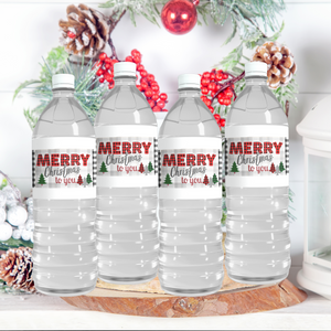 Christmas Candy Bar and Water Bottle Templates - Buffalo Plaid