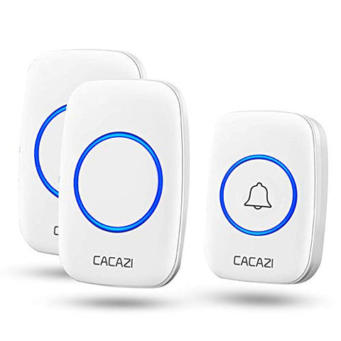 Wireless Doorbell, Plug-in Receiver, 1000 Ft Operating Range (1 Button + 2 Receivers, White)