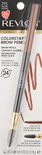 Revlon ColorStay Eyebrow Pencil with Spoolie Brush, Waterproof, Longwearing, Angled Tip Applicator, 215 Auburn, 0.012 oz