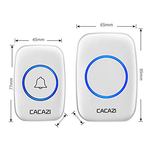 Wireless Doorbell, Plug-in Receiver, 1000 Ft Operating Range (1 Button + 2 Receivers, White)