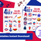 4th of July Bingo Game Printable for Instant Download