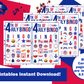 4th of July Bingo Game Printable for Instant Download