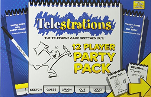 USAOPOLY Telestrations Party Pack 12 Player Party Game | #1 Party Game for All Ages | Play with Your Friends and Family | The Fun Game Telestrations with 600 New Phrases to Sketch