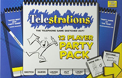 Image of USAOPOLY Telestrations Party Pack 12 Player Party Game | #1 Party Game for All Ages | Play with Your Friends and Family | The Fun Game Telestrations with 600 New Phrases to Sketch