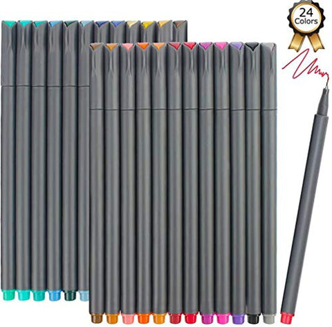 iBayam Fineliner Pens, 24 Bright Colors Fine Point Pens Colored Pens f –  The Beehive Connection