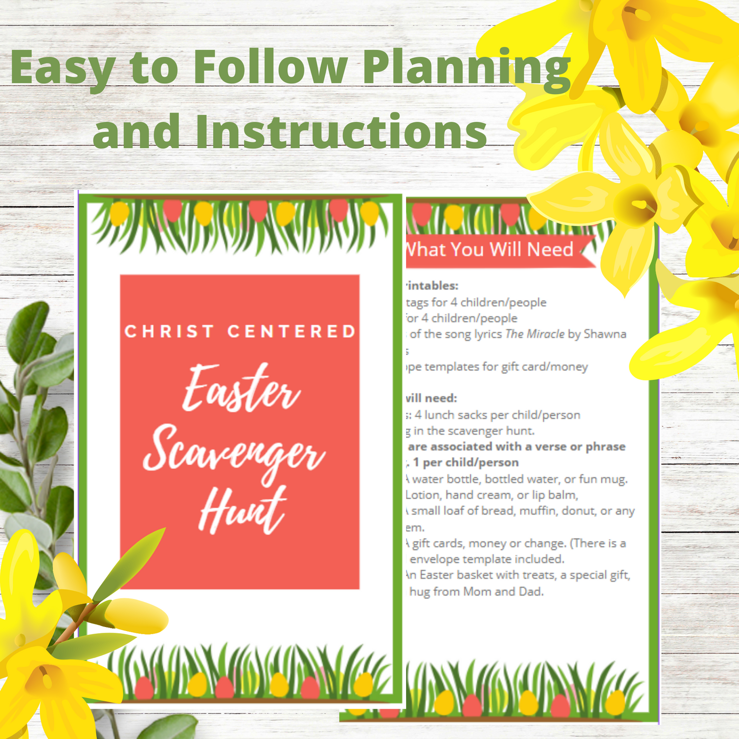 Christ Centered Easter Scavenger Hunt Printable and Editable