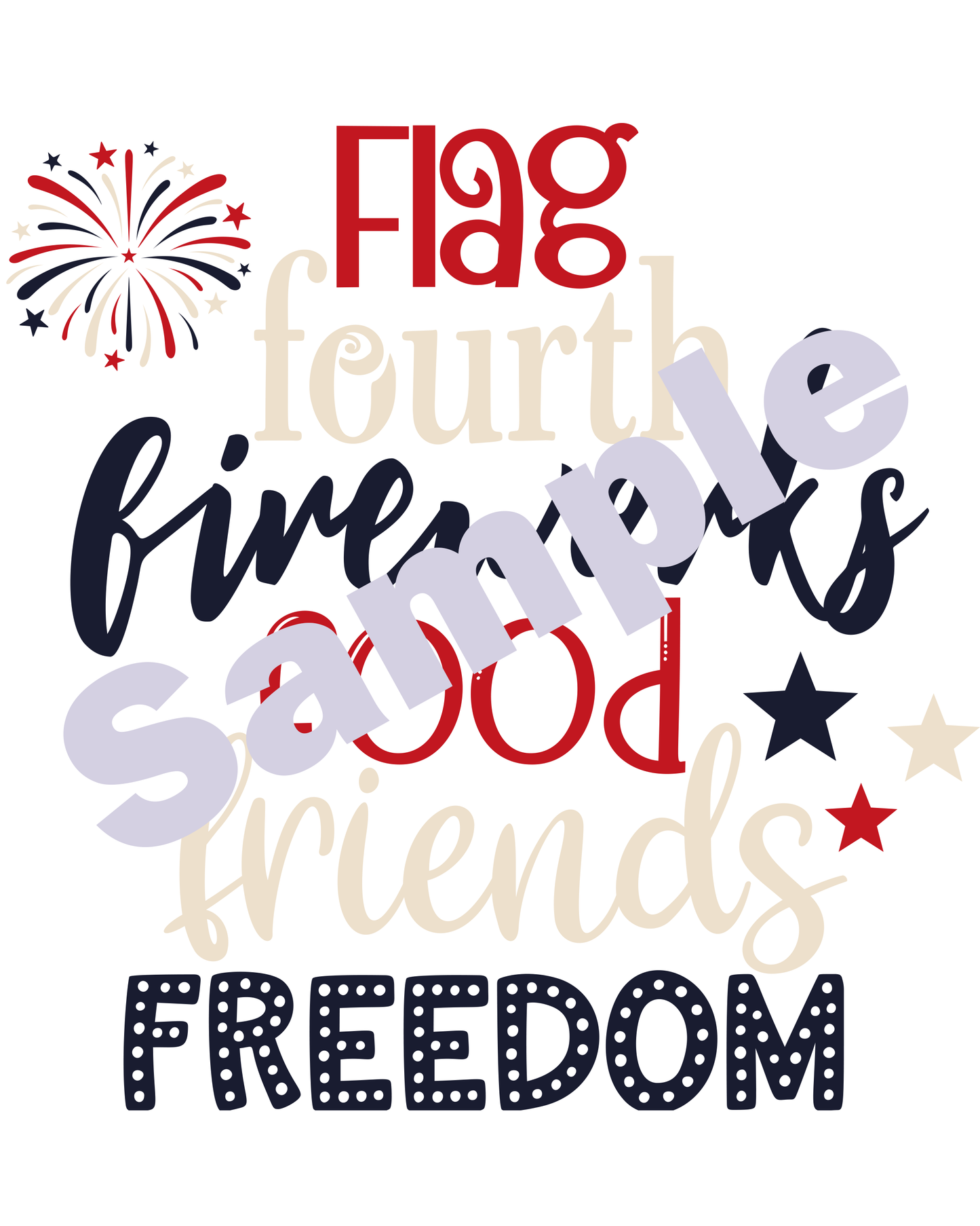 4th of July USA Banner and Typography Art