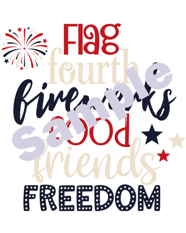 Image of 4th of July USA Banner and Typography Art