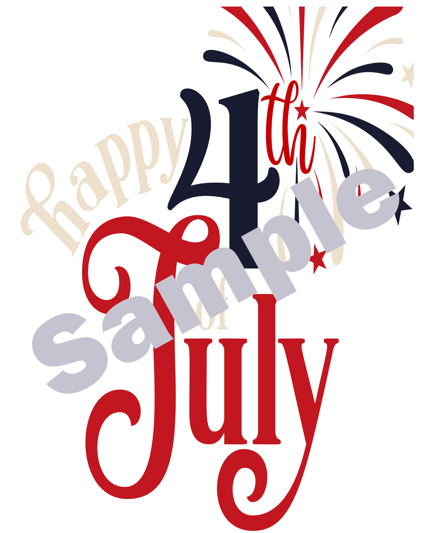 4th of July USA Banner and Typography Art