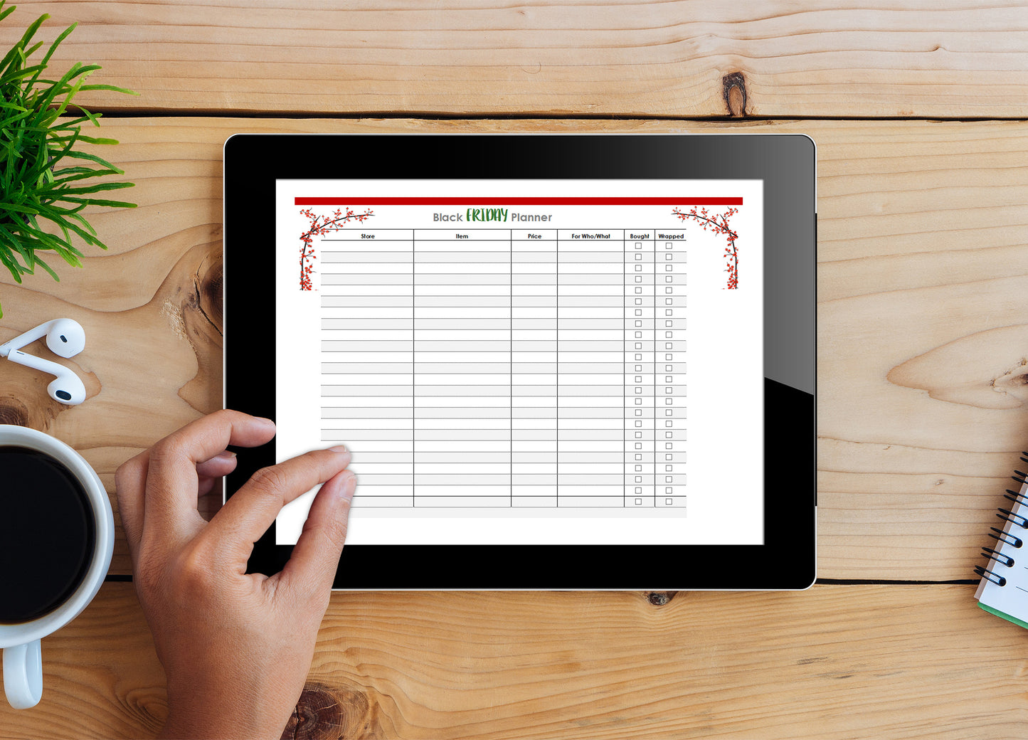 Digital Holiday Planner Spreadsheets