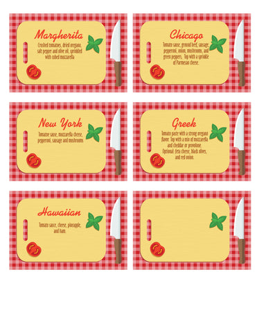 Image of Editable - Pizza Party Family Night Bundle With Invite, Recipe Cards, and Thank You Card